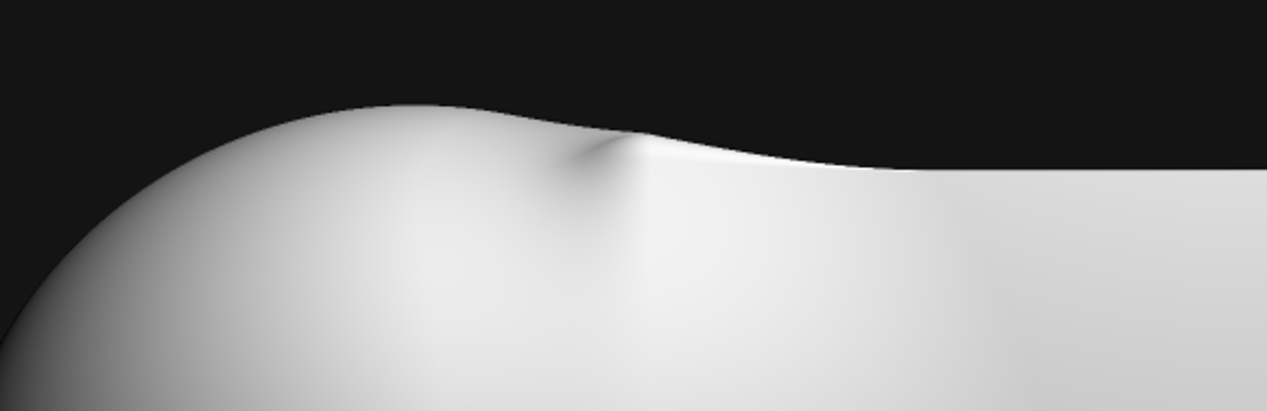 The same close-up edge as before, now smooth instead of jagged.