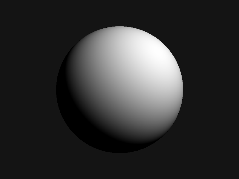 A single shaded sphere on a dark background, rendered with a raymarcher.